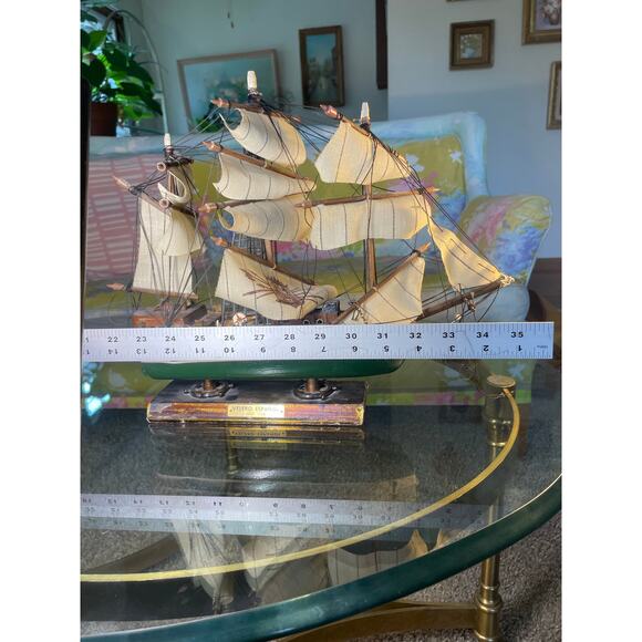 VELERO ESPANOL Ano 1768 Vtg Sailboat Model Ship Wooden Boat - Picture 6 of 16